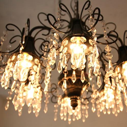 アンティーク風　フラワーシャンデリア 6灯 フラワーモチーフ 6灯シャンデリア フラワーモチーフ