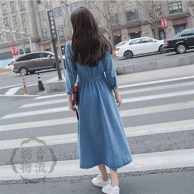 適当な価格 ベルト付き 七分袖 ワンピース カウボーイ デニムスカート 夏 マキシワンピース レディース ワンピース ワンピース 着痩せ ロング丈 韓国風 シャツワンピ ワンピース サイズ S Www Adeed Com