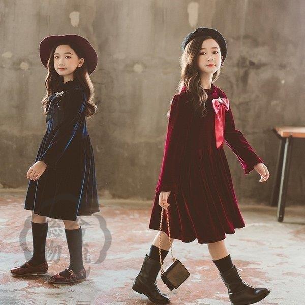 子供服 ワンピース 新品 通学着 可愛い お嬢様 上品 カジュアル 子供ドレス ベルベット ワンピース ジュニア 韓国 秋冬 おしゃれ 長袖 女の子 キッズ ドレス 税込 Themtransit Com
