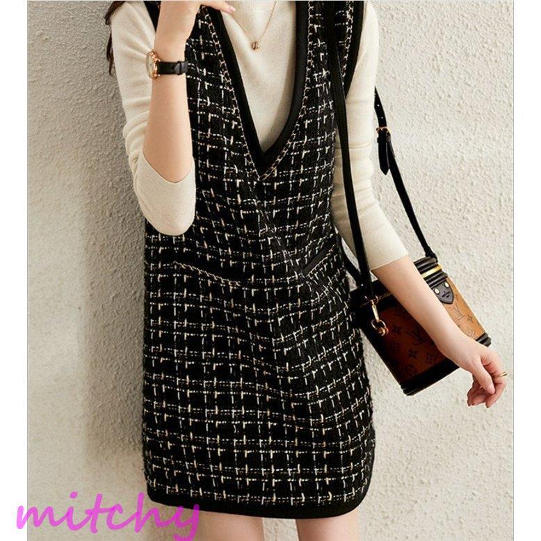 ニットワンピース ワンピース ニット レディース ワンピース 秋冬 ロングベスト Vネック 大きいサイズ 40代 ノースリーブ ニットベスト きれいめ 低価格の