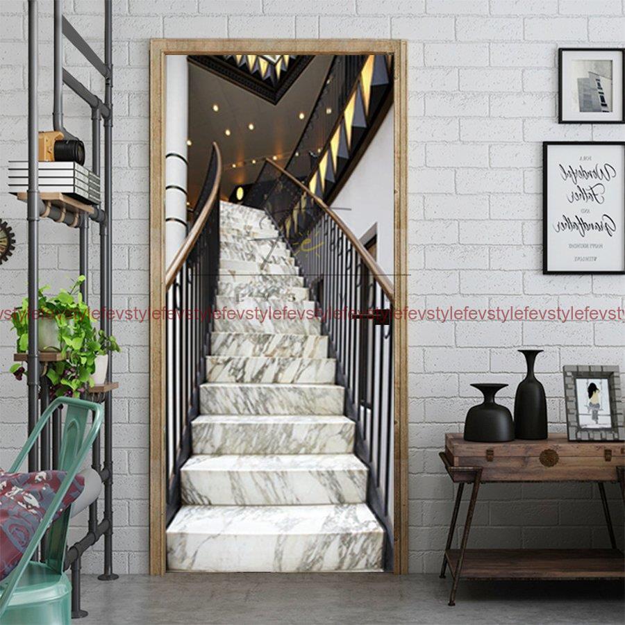 ウォールステッカー ドア シール 貼ってはがせる 室内用ドア装飾シート 防水シール 部屋 ドアシート 3d ドア壁紙 Diy おしゃれ 階段 飾り Jpw3 Qt Fevstyle 通販 Yahoo ショッピング