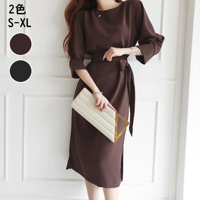 パーティードレス 結婚式 同窓会 服装 ラウンドネックワンピース優しい 長袖30代 40代 フォーマルドレス 披露宴 お呼ばれ 親族リゾート 女性通勤 上品 Lyq Zxs Fevstyle 通販 Yahoo ショッピング