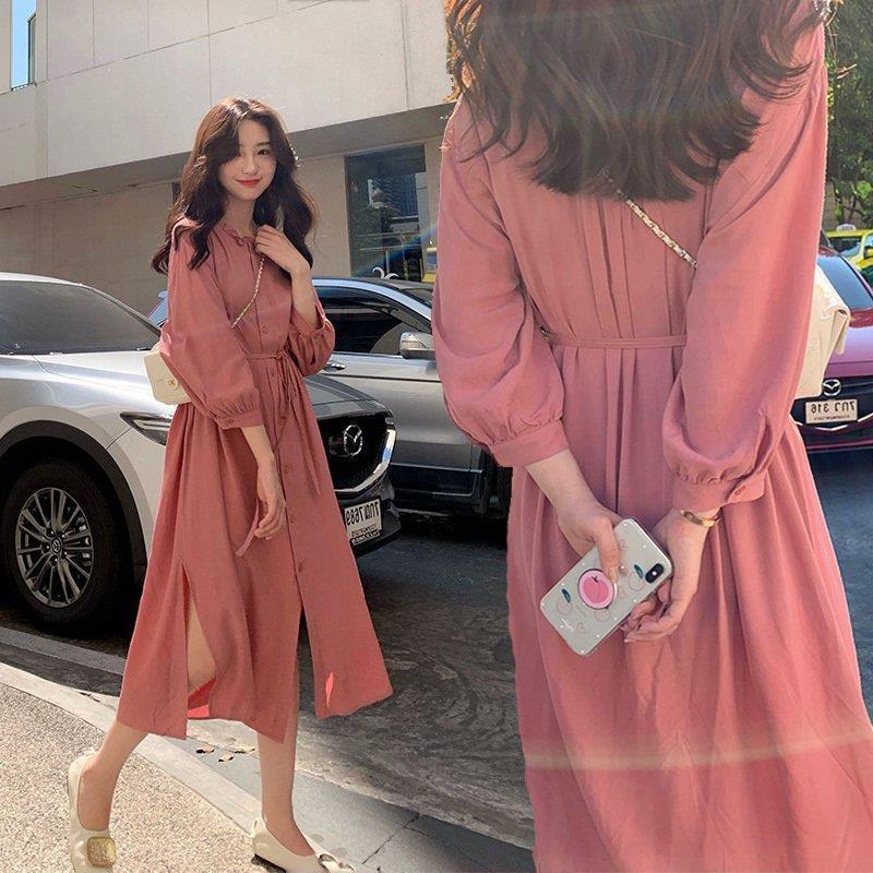 登場 パーティードレス 結婚式 同窓会 服装 フレアネックシャツワンピース優しい 長袖30代 40代 フォーマルドレス 披露宴 お呼ばれ 親族リゾート 女性 上品 ワンピース サイズ S Www Rasasayang Com My