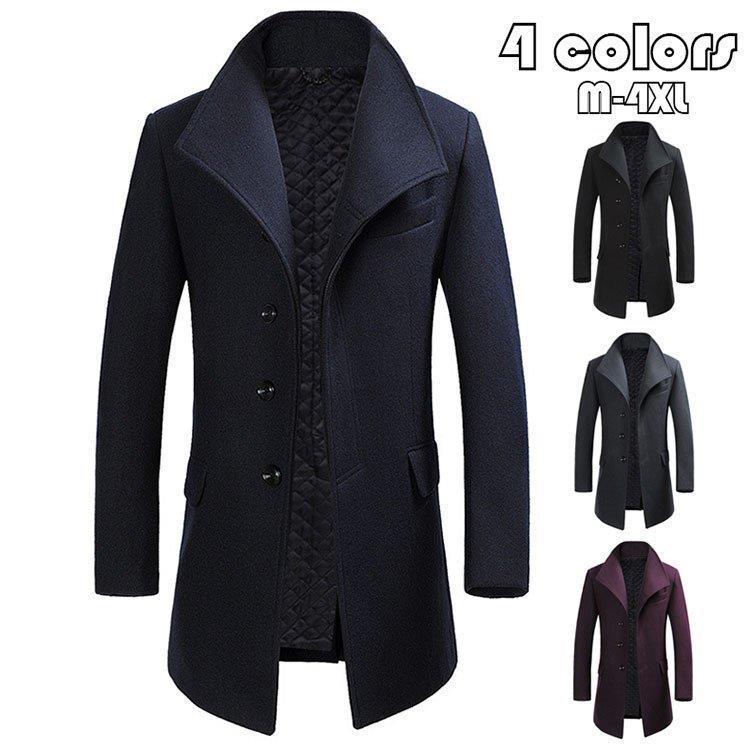 人気の贈り物が大集合 チェスターコート メンズ 4色 秋冬 紳士服 保温 防風 防寒 アウター 通勤 細身スリム ウール混紡 ビジネスコート 中綿コート メルトンコート ラシャコート 無地 チェスターコート カラー ネイビー