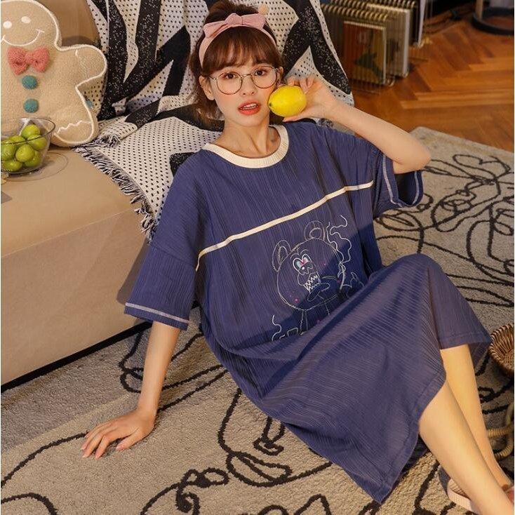 送料無料 ネグリジェ パジャマ レディース 夏 春秋 新作 半袖ワンピース カジュアル ルームウェア 大きいサイズ プレゼント フレア ロング丈ワンピ 部屋着 寝巻き お歳暮 Turningheadskennel Com