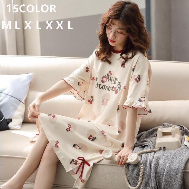 超歓迎 ネグリジェ パジャマ レディース 夏 秋 新作 半袖ワンピース 綿100 ルームウェア 大きいサイズ ロング丈ワンピ 部屋着 寝巻き 母の日 プレゼント コンビニ受取対応商品 Www Aqtsolutions Com