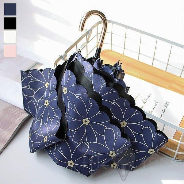 傘 レディース 可愛い 晴雨兼用 折りたたみ傘 耐風 折りたたみ傘 折り畳み傘 折り畳み傘 可愛い ジャンプ おしゃれ 総柄プリント 内側ブラック 軽量 ブラック Fevstyle フリル 可憐 花柄 S6 売上安い