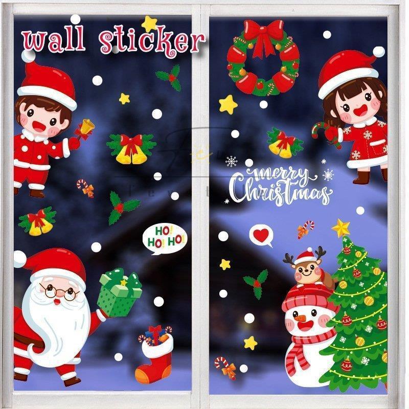 ウォールステッカー 壁紙シール シールタイプ クリスマス サンタクロース Xmas ツリー 雪だるま 子供部屋 リビング 窓ガラス かわいい 玄関 寝 激安価格の