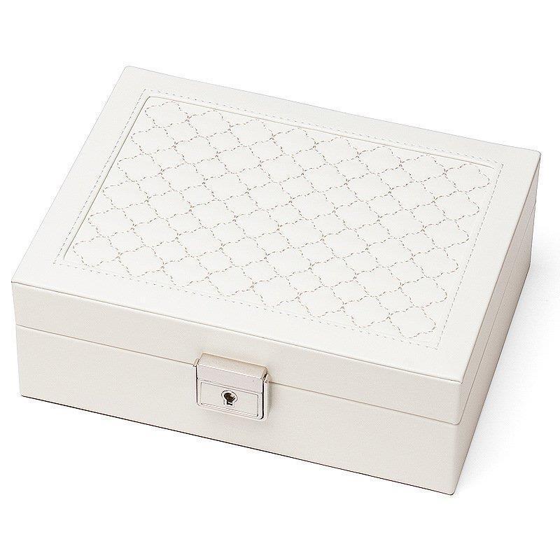 新しく着き ジュエリー Aia27 ホワイト ピンク ピアス リング ネックレス 大きめ 多機能 鍵付き ボックス スクエア 大容量 ケース 収納ボックス アクセサリー用品 小物収納 小物入れ サイズ 1 Size Blog Runnics Com