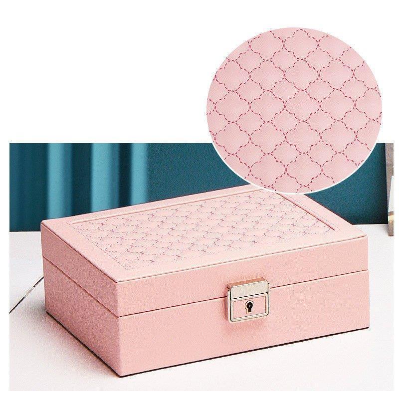 新しく着き ジュエリー Aia27 ホワイト ピンク ピアス リング ネックレス 大きめ 多機能 鍵付き ボックス スクエア 大容量 ケース 収納ボックス アクセサリー用品 小物収納 小物入れ サイズ 1 Size Blog Runnics Com