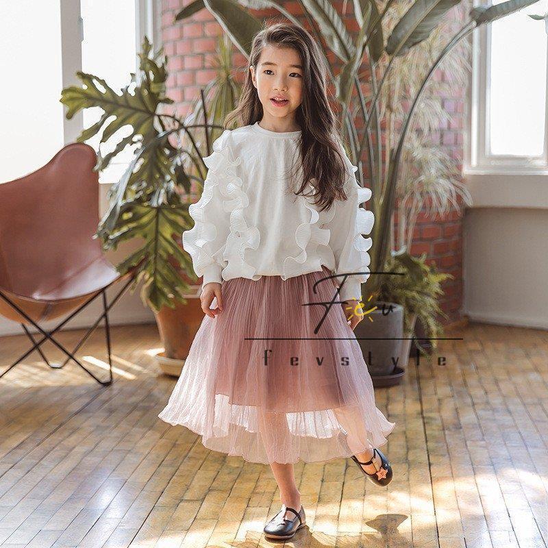 女性が喜ぶ 春秋 スカート トップス 無地 チュールスカート Tシャツ 長袖 白い 2点セット 子供服 女の子 女の子大人 ジュニア 学生服 ファッション感 キッズ レジャー ワンピース チュニック サイズ 110cm Cotgoiania Com Br