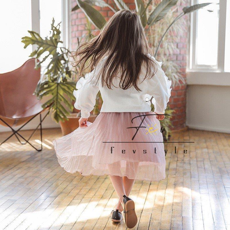 女性が喜ぶ 春秋 スカート トップス 無地 チュールスカート Tシャツ 長袖 白い 2点セット 子供服 女の子 女の子大人 ジュニア 学生服 ファッション感 キッズ レジャー ワンピース チュニック サイズ 110cm Cotgoiania Com Br