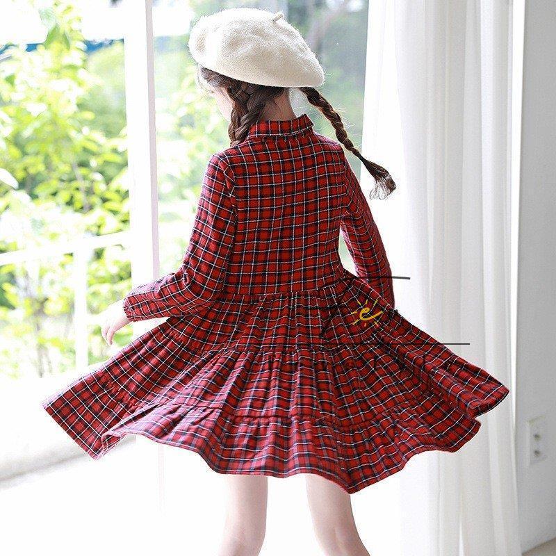 子供服 赤い チェック ワンピース 韓国子供服 長袖 シャツ ワンピース女の子 キッズ 可愛い 春秋 レッド ワンピース 発表会 卒園式 入学式1cm 160cm Tz W Fevstyle 通販 Yahoo ショッピング