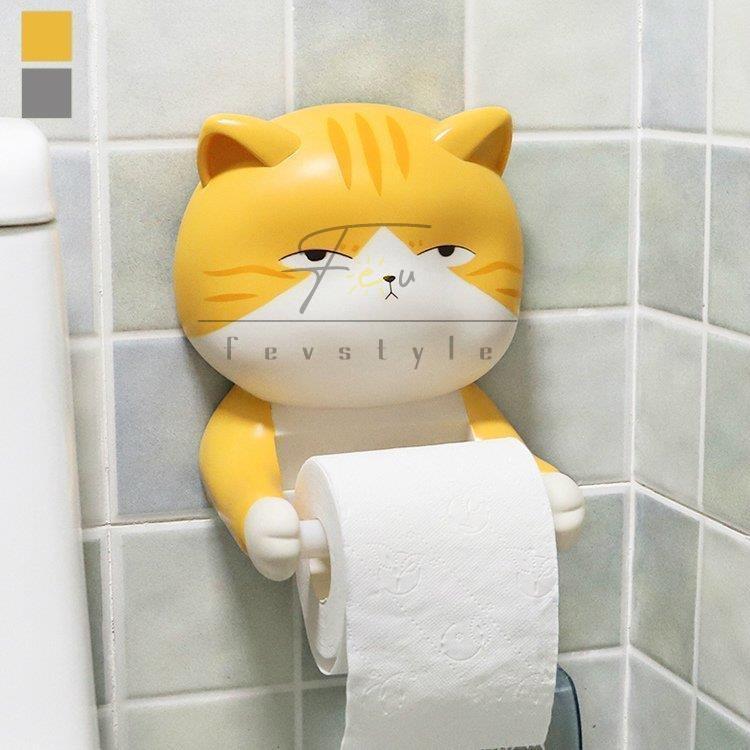 日用品雑貨 トイレ用品 トイレットペーパーホルダー 設置簡単 アニマル 動物 猫 イエロー グレー楽しい ナチュラルテイスト Xpsx Bjm Fevstyle 通販 Yahoo ショッピング