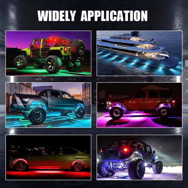 多彩 RGB LED アンダーライト ブレーキライト 音楽同期 APPBluetoothコントロール ボタンスイッチ 車シャーシ装飾 10個タイプ_8