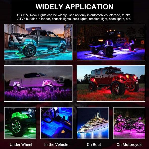 多彩 RGB LED アンダーライト ブレーキライト 音楽同期 APPBluetoothコントロール ボタンスイッチ 車シャーシ装飾 10個タイプ_9