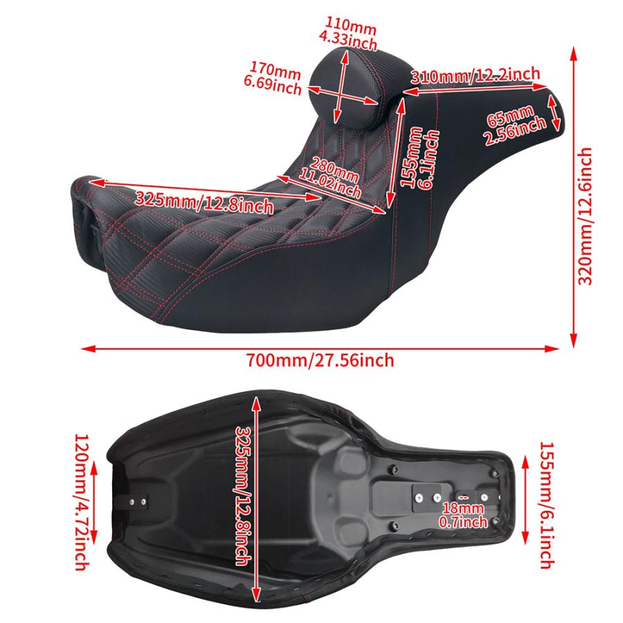 送料無料○ ハーレー ダイナ 2006-2017 ツーアップシート タンデム