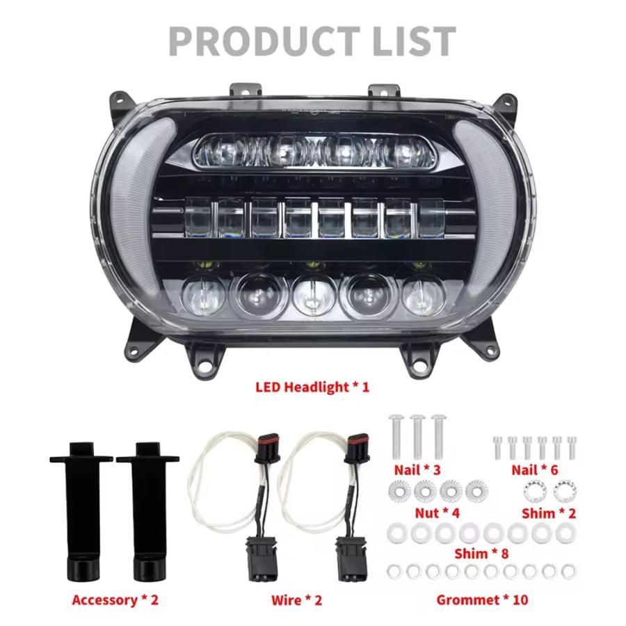 ハーレー ロード グライド 15-24 LED ヘッドライト ウインカー ハイ