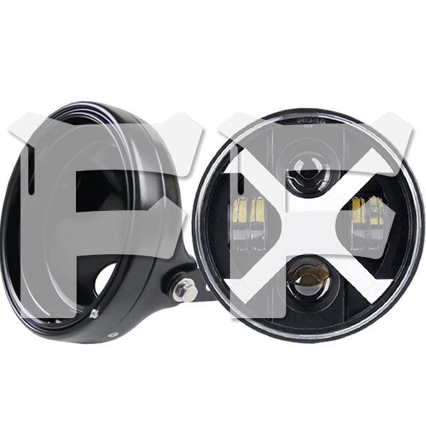 送料無料● ハーレー ヤマハ ホンダ スズキ カワサキ LED 7インチ 50W ヘッドライト ハウジング ブラケット Hi.Low.DRL.ウインカー 1セット