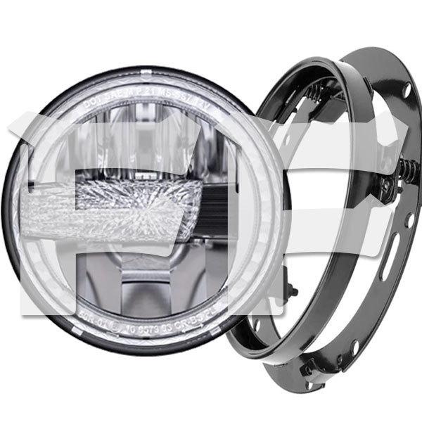 Eマーク取得 ハーレーダビッドソン CREEチップ LED 7インチ 42W ヘッドライト ブラケット Hi.Low.ディライト 6500K 1セット