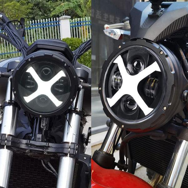 送料無料● ハーレー CREE LED 7インチ 50W ヘッドライト ブラケット Hi.Low.DRL.ウインカー ホワイト オートバイ ブラック 1セットの画像