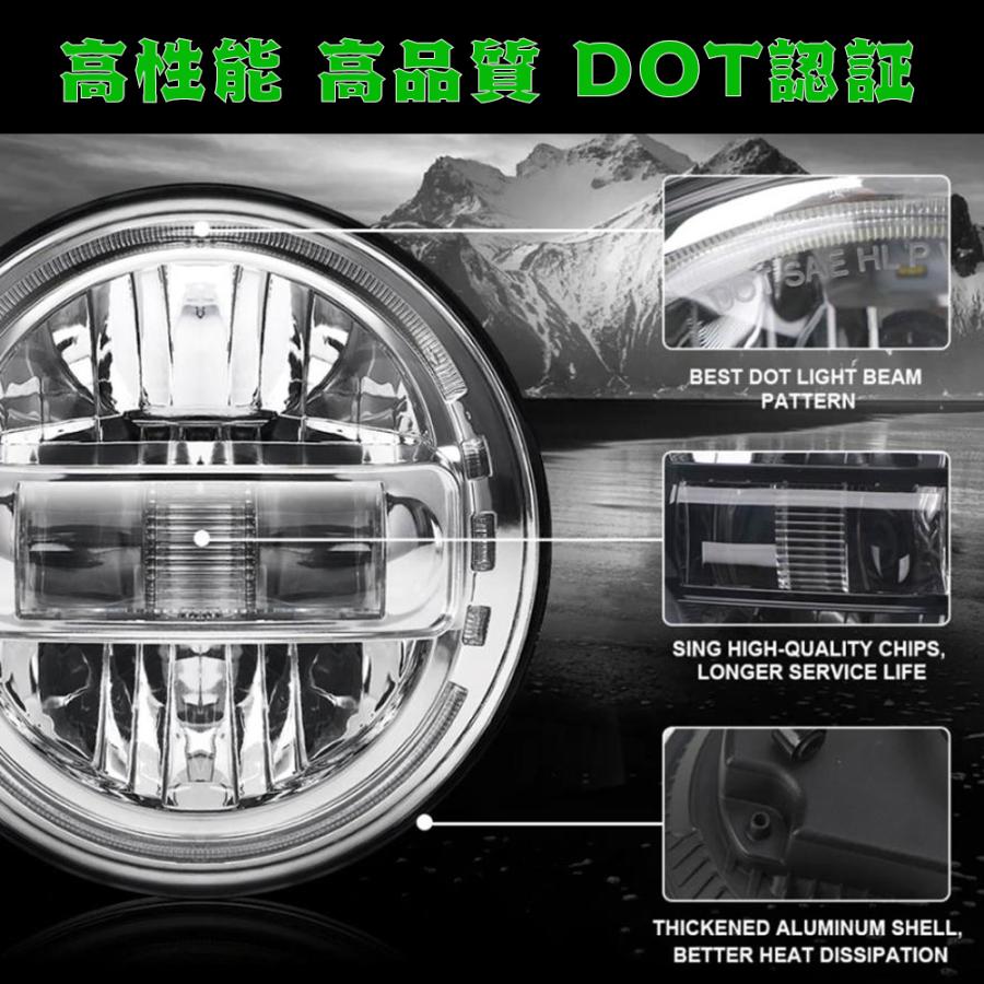 日本仕様品 DOT 7インチ LED ヘッドライト ハイ/ロー/デイライト