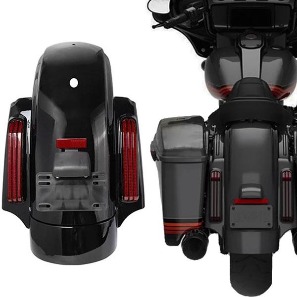 ハーレー ツーリング エレクトラグライド ロードキング 2014-2022 リア フェンダー LEDライト付 レッド 新品の画像