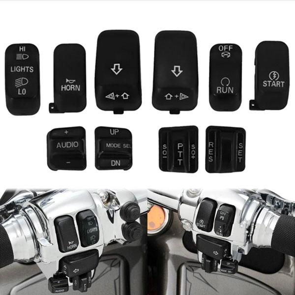 送料無料 ハーレーダビッドソン 1996年〜2013年式 ハンド コントロール スイッチ キャップ ボタン カバー ブラック 新品 HL