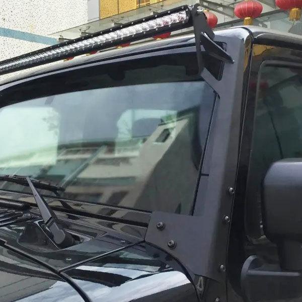 Jeep Wrangler JK 2007~2018年式 LED ワークライト サイズ選択：50インチ用・52インチ用 作業灯 警告灯 前照灯 LEDライトバー ブラケット BRACKET_1