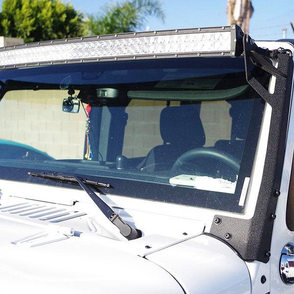 Jeep Wrangler JK 2007~2018年式 LED ワークライト サイズ選択：50インチ用・52インチ用 作業灯 警告灯 前照灯 LEDライトバー ブラケット BRACKET_2