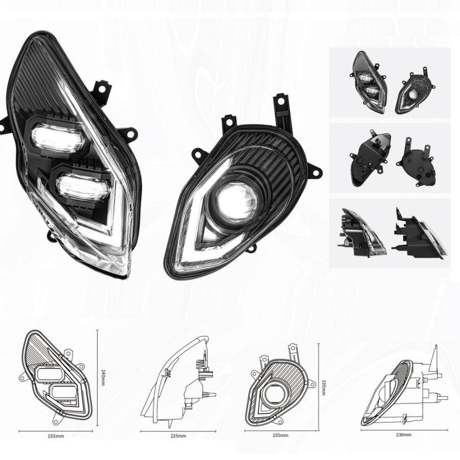 送料無料○ 新発売 LED ヘッドライト アセンブリ BMW S1000RR 15-18