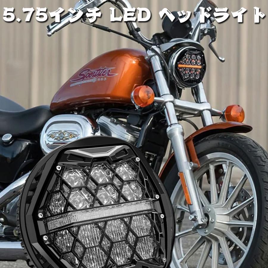 送料無料● 5.75インチ ハーレーダビッドソン ロードグライド LED ヘッドライト デュアルキット ブラック パーツ オートバイ 1セットの画像