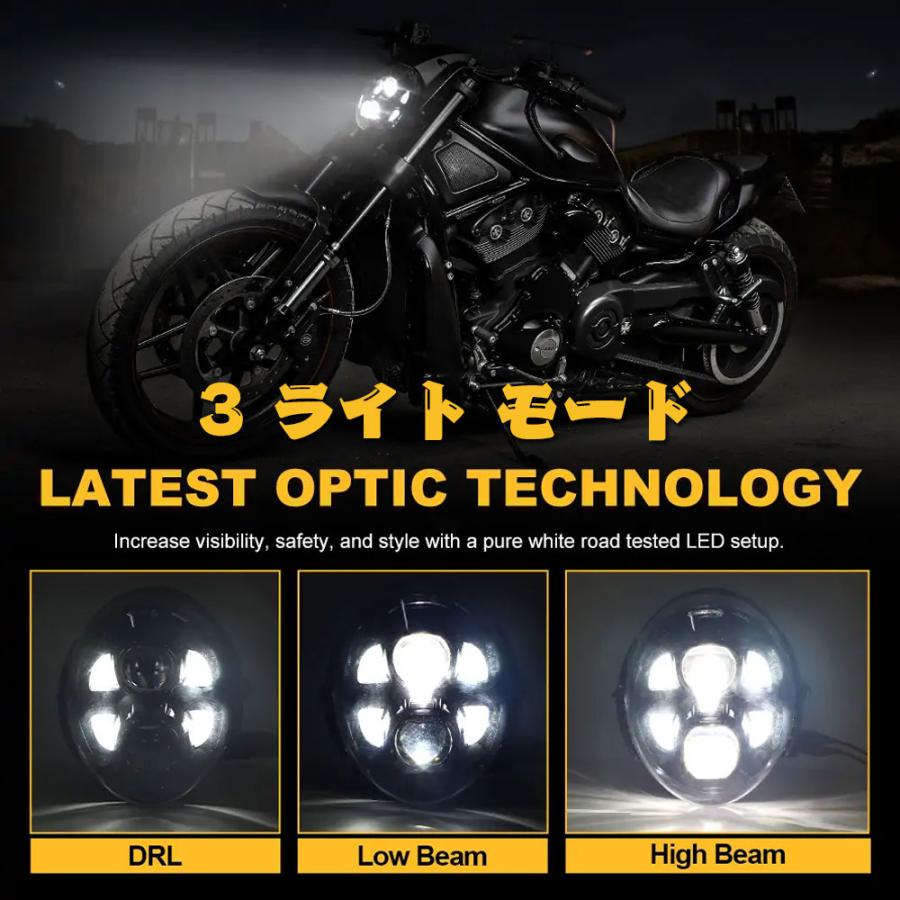 送料無料● ハーレー VRSCA VROD VRSCDX VRSC VRSCA VRSCAW VRSCB VRSCF VRSCSE 02-17 LED ヘッドライト Hi.Low.DRL ホワイト 6500K パーツ_2