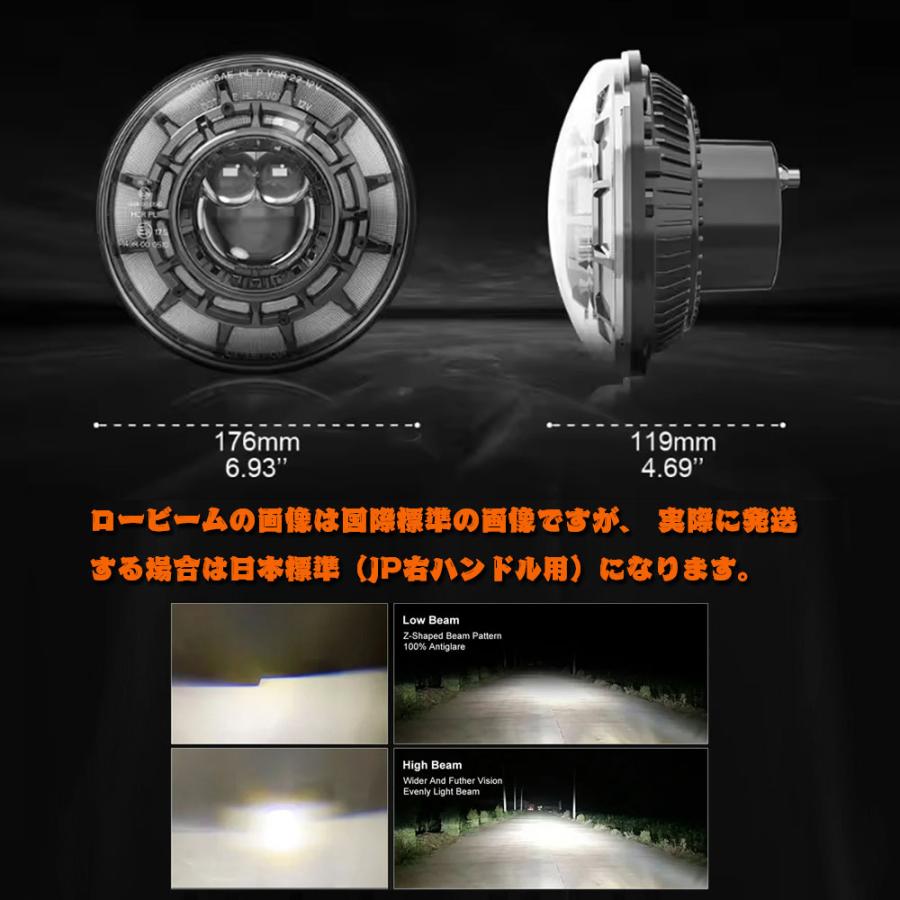 新発売 日本仕様品 Eマーク DOT 7インチ ヘッドライト Hi.Low.DRL