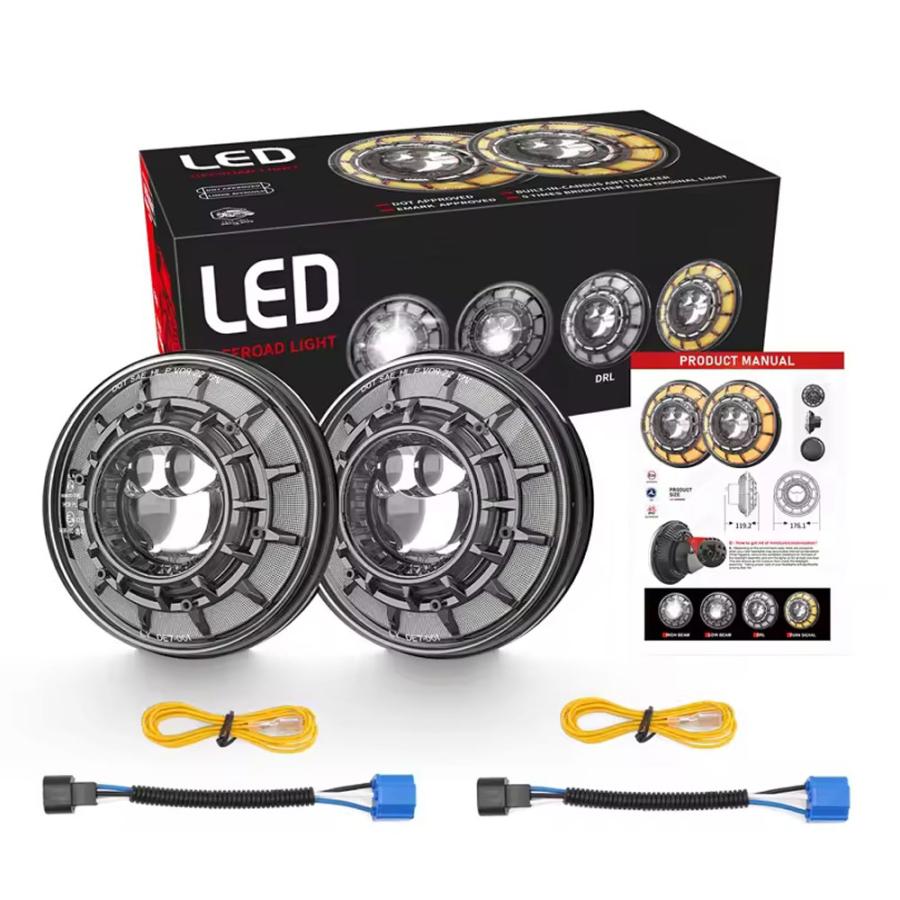 新発売 日本仕様品 Eマーク DOT 7インチ ヘッドライト Hi.Low.DRL