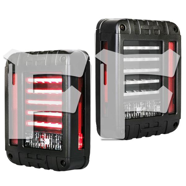 2007-2018年式 Jeep Wrangler JK JKU ラングラー ブレーキライト LED テールライト ウィンカー 外装カスタムパーツ 1組
