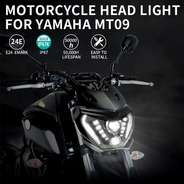 For YAMAHA MT 09 FZ 2014〜2017年式 07 2018~2019年式 92W LED