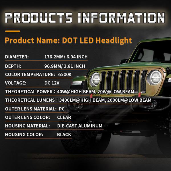 送料無料○ 7インチ 60W JEEP LED ヘッドライト JK TJ ジムニー ハマー 