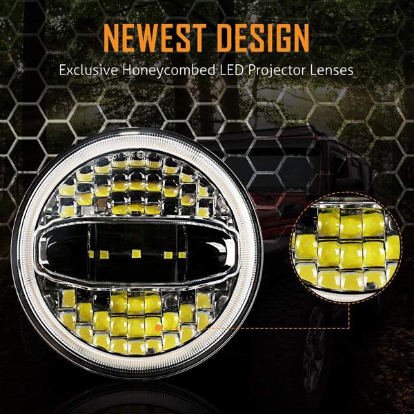 送料無料○ JEEP ラングラー 7インチ LED ヘッドライト プロジェクター