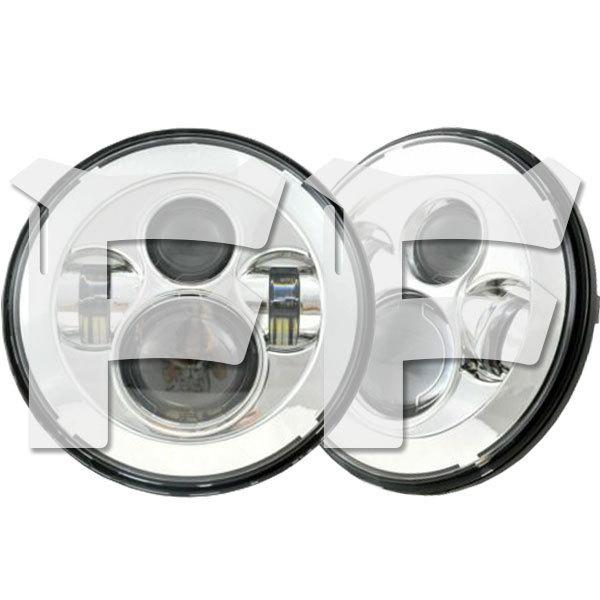 7インチ LED ヘッドライト Jeep Wrangler JK JKU ジムニー ハマー H1 H2 40W Hi.Low切替式 シルバー 6500K DOT承認品 2個
