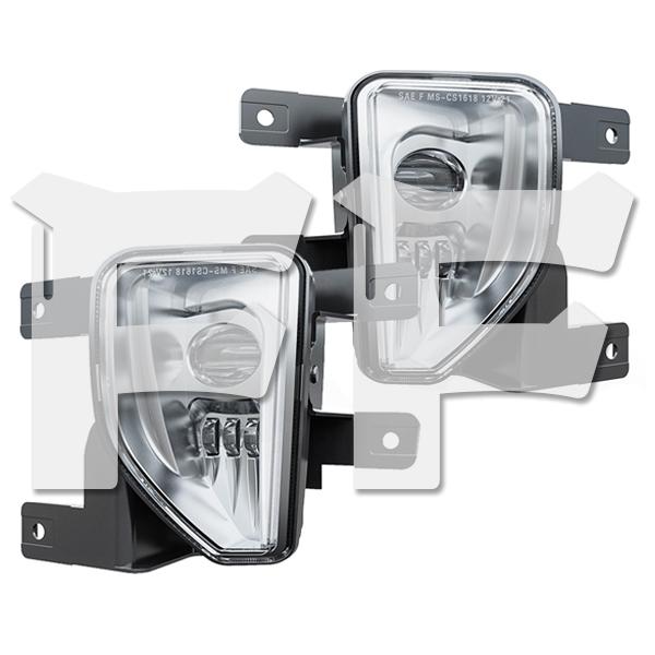 送料無料● For 2016〜2018年式 Chevy Silverado 1500 シボレー 22W LED フォグランプ ドライビングライト ホワイト シルバー DOT承認