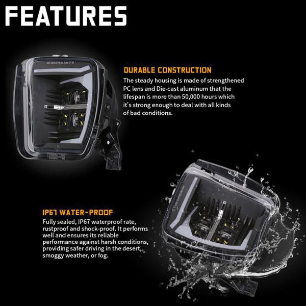 ダッジ・ラム LED フォグライト スポットフラッド DRL 2013~2018年式 RAM 1500 2500 3500 クリアレンズ 左右組 新品