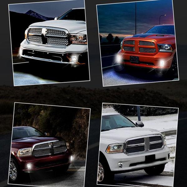 ダッジ・ラム LED フォグライト スポットフラッド DRL 2013~2018年式 RAM 1500 2500 3500 クリアレンズ 左右組 新品