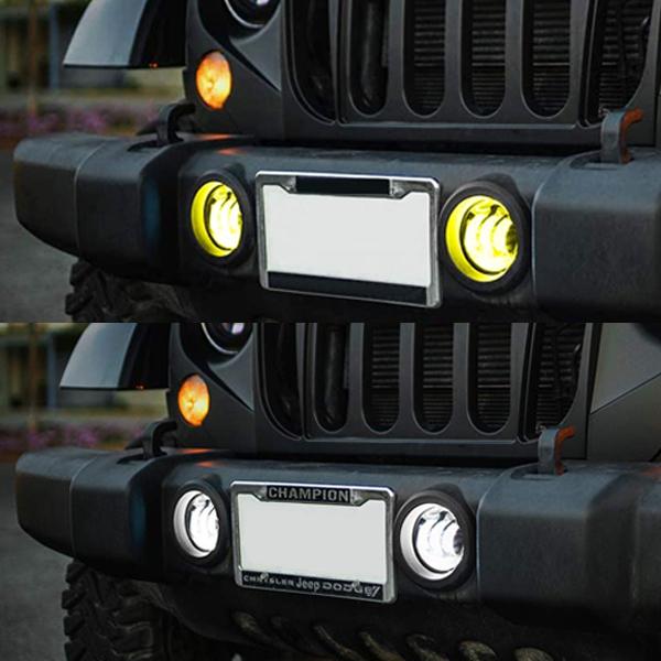 ジープ ラングラー JK 4インチ LEDフォグライト ヘッドライト イエロー For Jeep Wrangler JK JKU ダッジ 4インチ LED フォグランプ フォグ