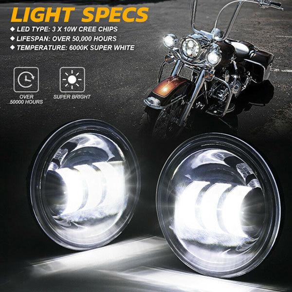 ハーレーダビッドソン オートバイク LED フォグランプ 30W 4.5 ハーレーダビッドソン オートバイク LED フォグランプ 30W 4.5