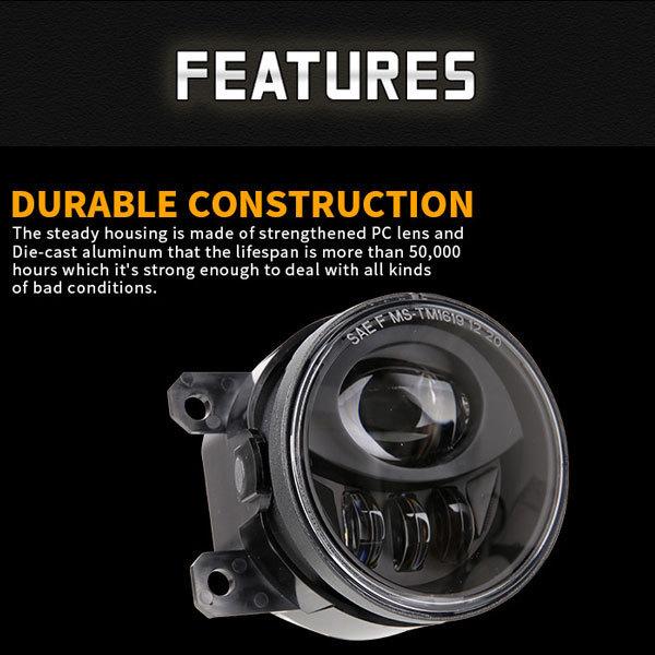 For Jeep Renegade レネゲート 2015~2020年式 LED フォグランプ フォグライト ホワイト 27W 高輝度 2400LM ブラック_2