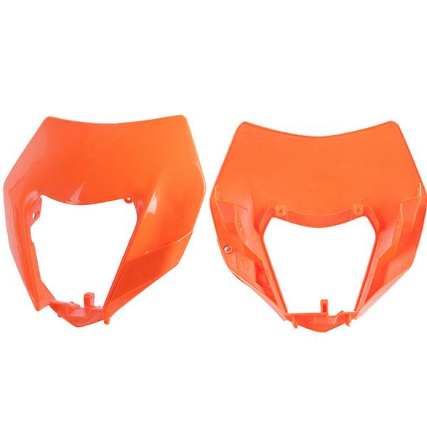 送料無料● Eマーク認証品 For KTM EXC XCF SX F..など 14~22年式 LED ヘッドライト ゴーストマスク オレンジ ホワイト 6500K 新品の画像