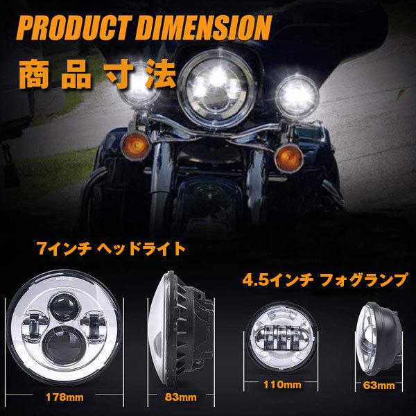 ハーレーダビッドソン CREEチップ LED 75W 7インチ ヘッドライト 4.5