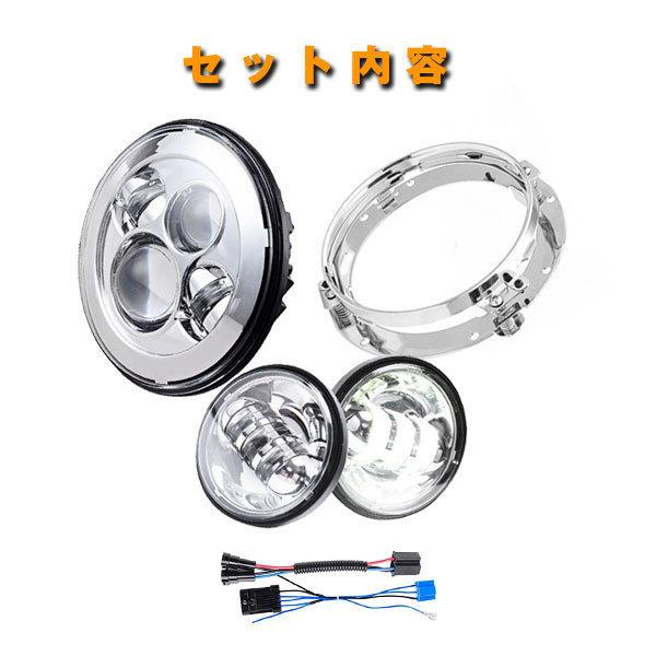 ハーレーダビッドソン CREEチップ LED 75W 7インチ ヘッドライト 4.5