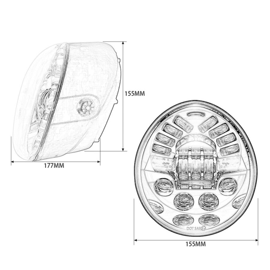 ハーレー VRSCA VROD VRSCDX VRSC VRSCAW VRSCB VRSCF 02-17 LED ヘッドライト ホワイト ...